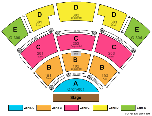 St. Augustine Amphitheatre End Stage Zone Seating Chart